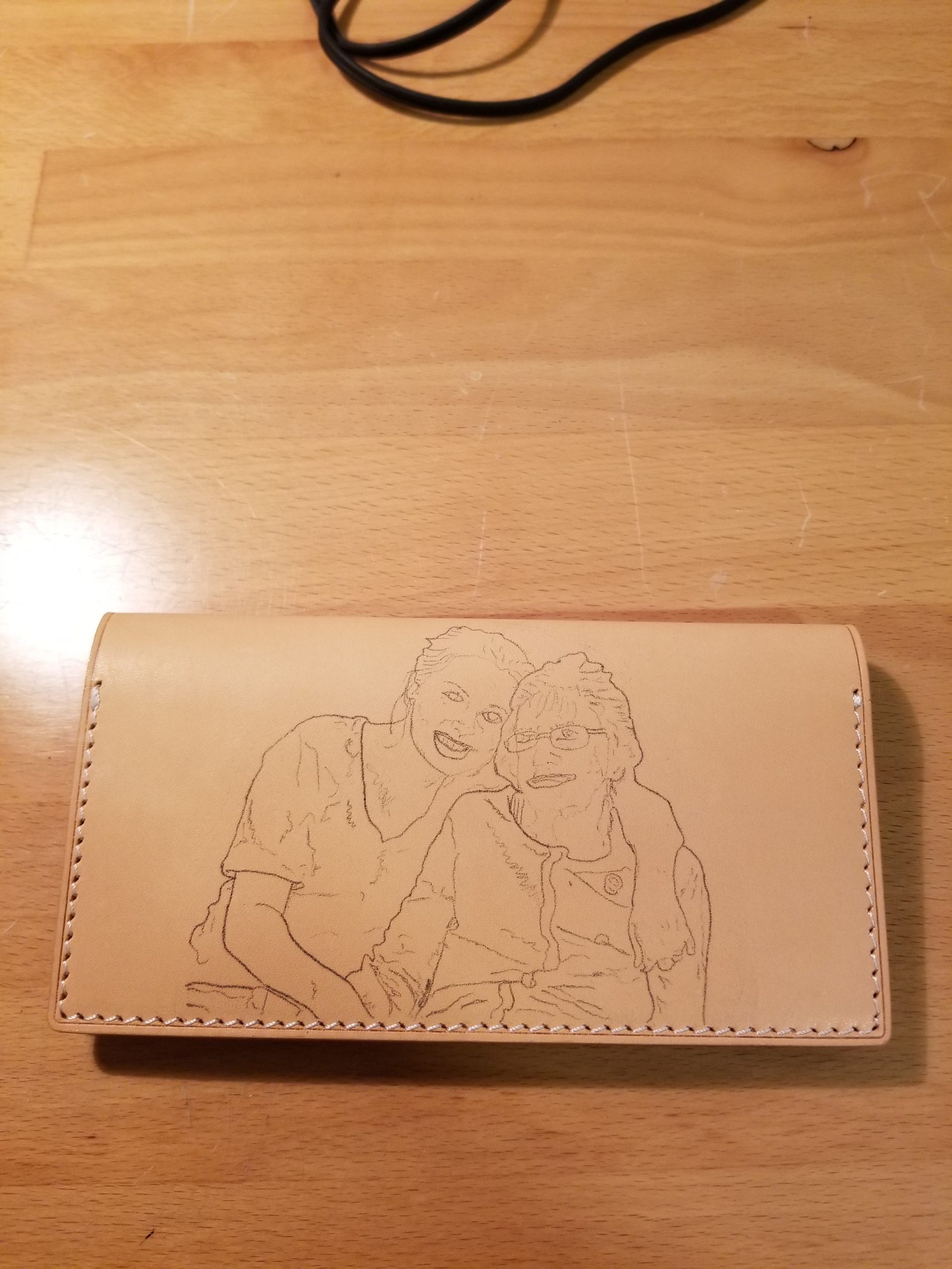 Art Transfer on Second and Final Vegetable Tanned Leather Wallet