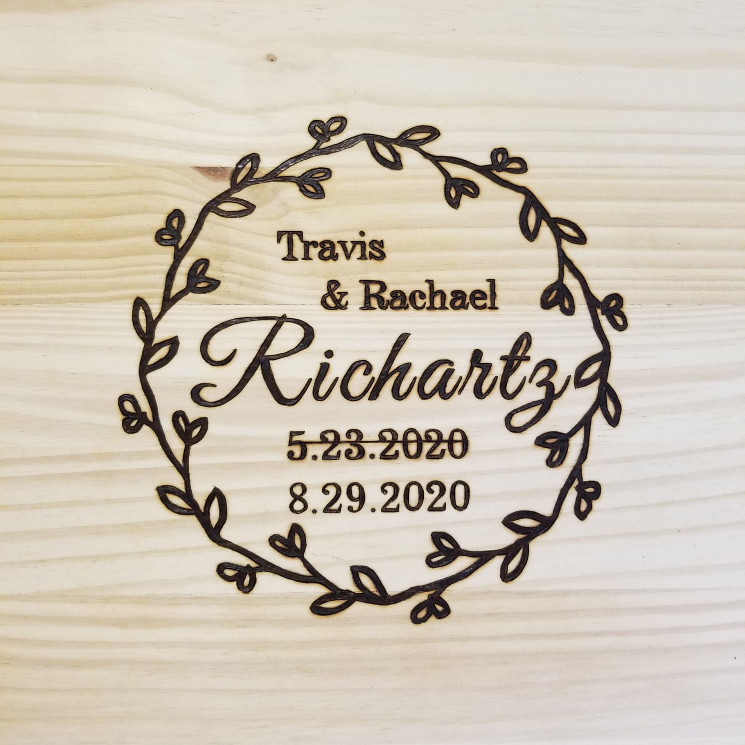 Travis and Rachael Wedding Guest Signature Board