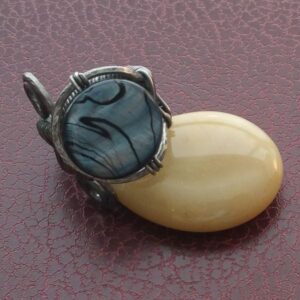 Paua Shell and Annealed Steel Handcrafted Ring